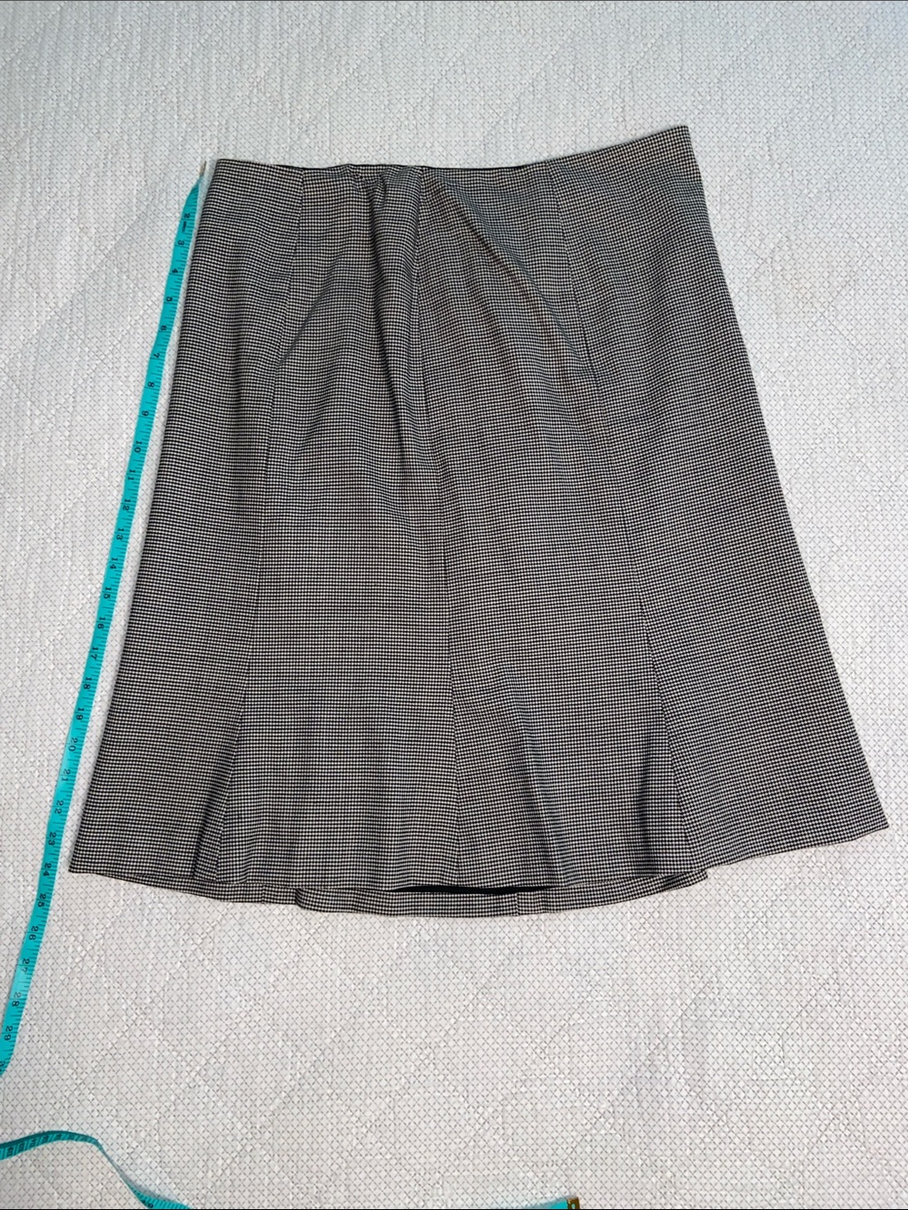 DANABUCHMAN Black and White Check A-Line Skirt
